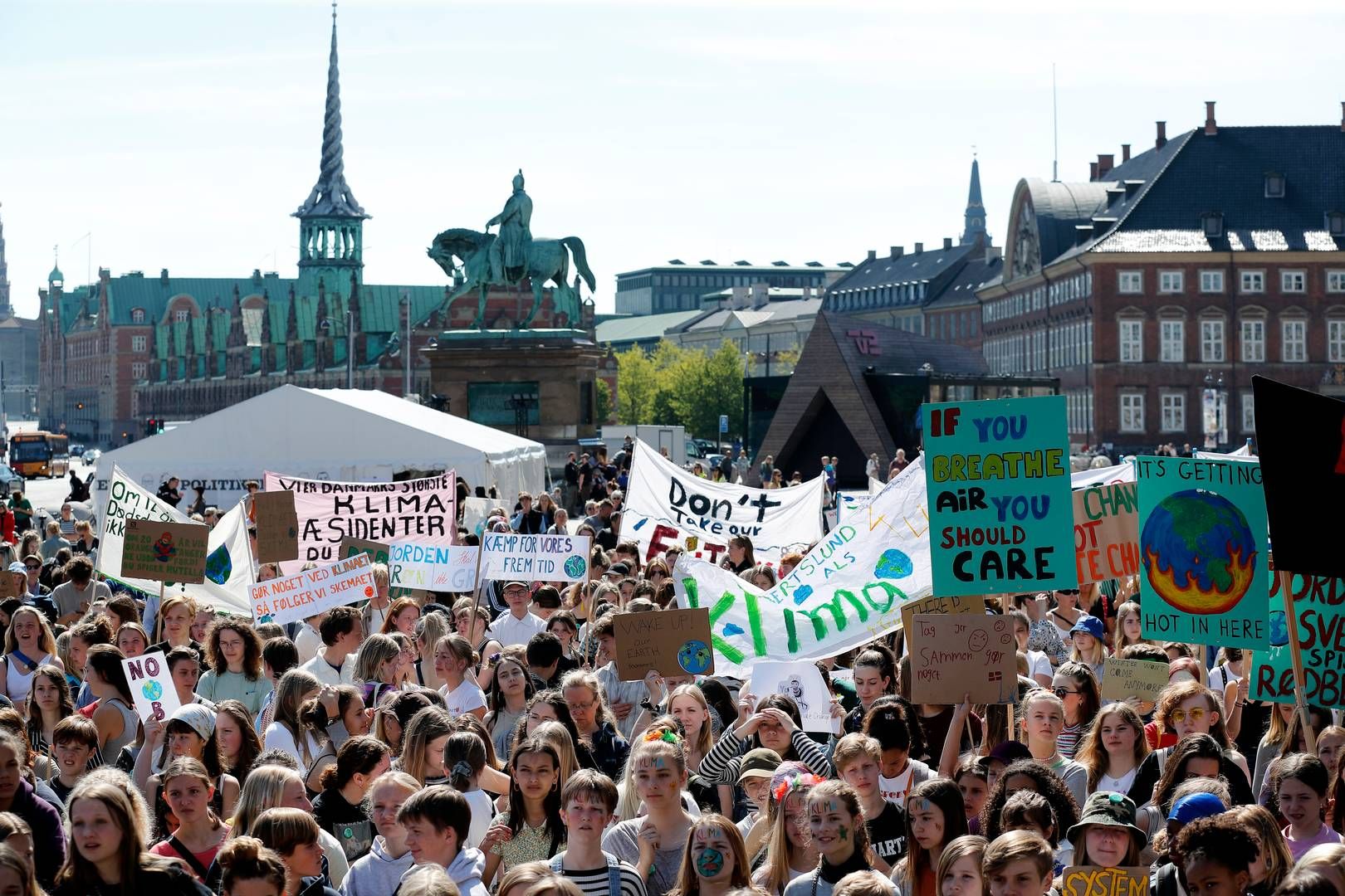 Klimademonstration forud for folketingsvalget i 2019, der siden er blevet betegnet som et klimavalg. | Foto: Jens Dresling